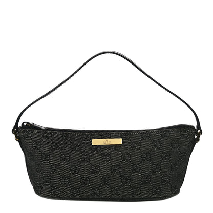 Gucci Denim Monogram Boat Pochette 1 of 11