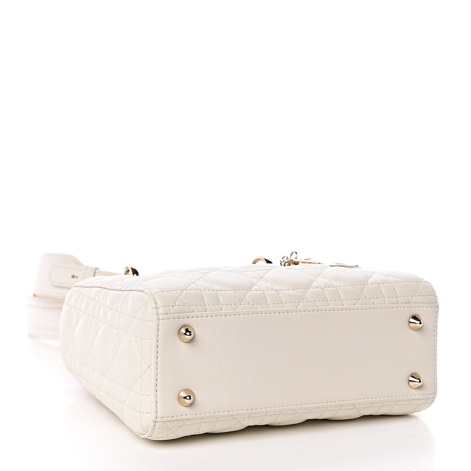Christian Dior Lambskin Cannage Small My Lady Dior White 4 of 11