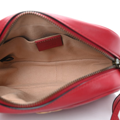 Gucci Calfskin Matelasse Mini GG Marmont Chain Shoulder Bag Hibiscus Red 5 of 10