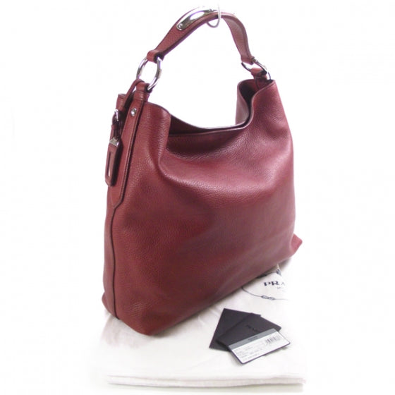 Vitello Daino Shoulder Bag Rubino