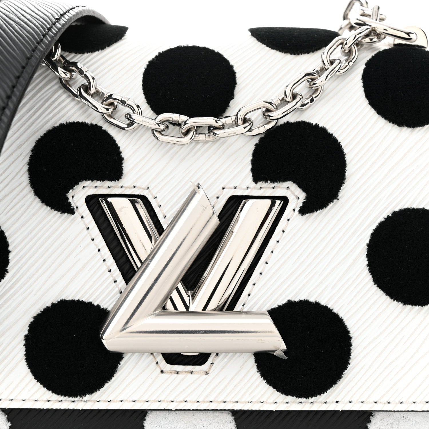 Louis Vuitton Epi Polka Dots Twist Shoulder Bag PM White Black 8 of 10