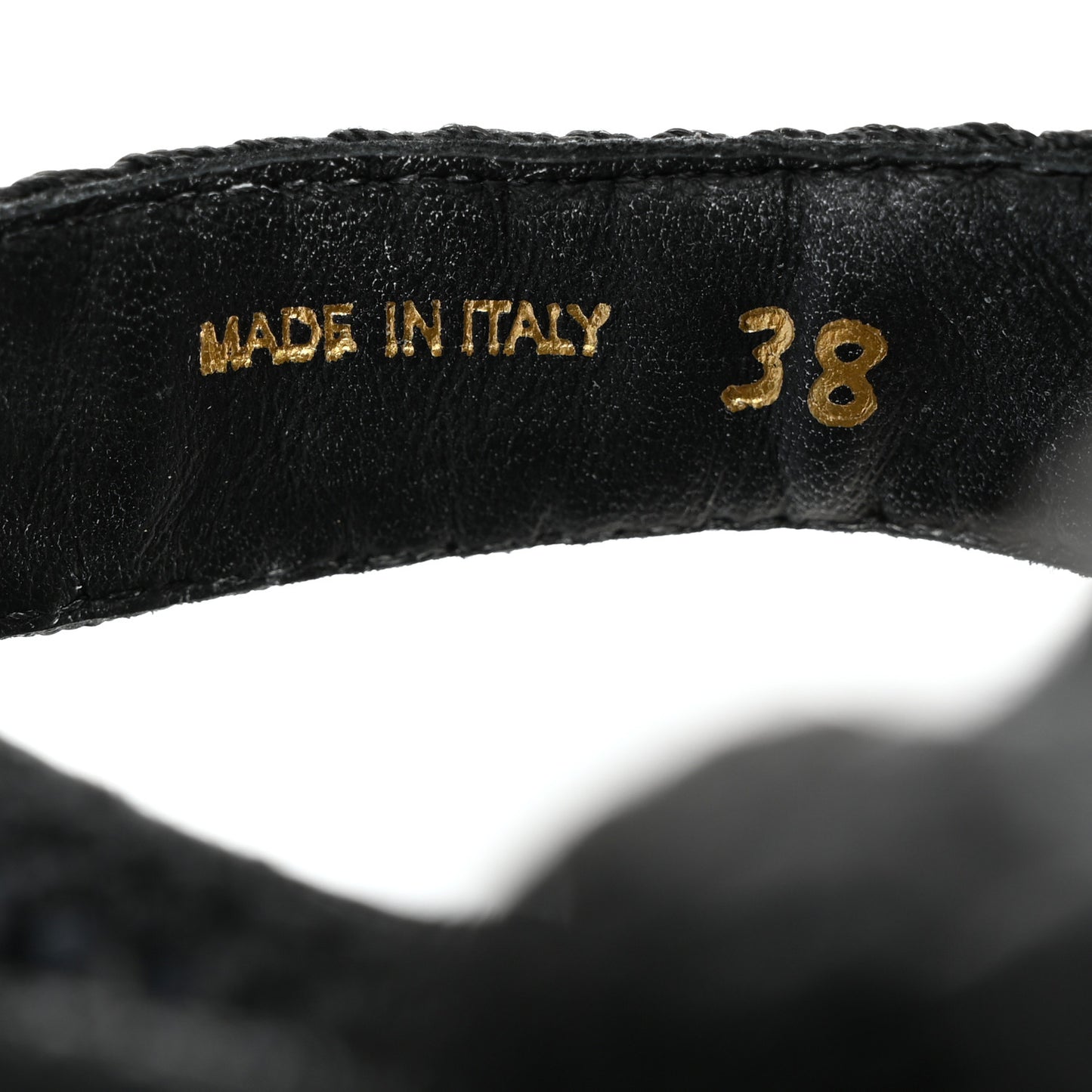 Raffia Cork Metal Triangle Logo Crochet Fisherman Platform 75mm Sandals 38 Black