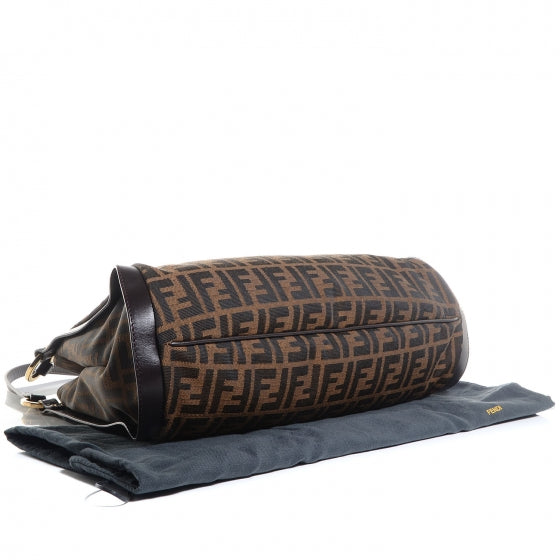 Fendi Zucca Vitello Medium Chef Shopping Tote Tobacco Moro 4 of 13