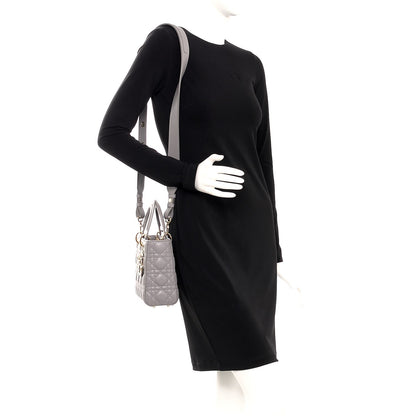 Christian Dior Lambskin Cannage Small My Lady Dior Gris 2 of 7