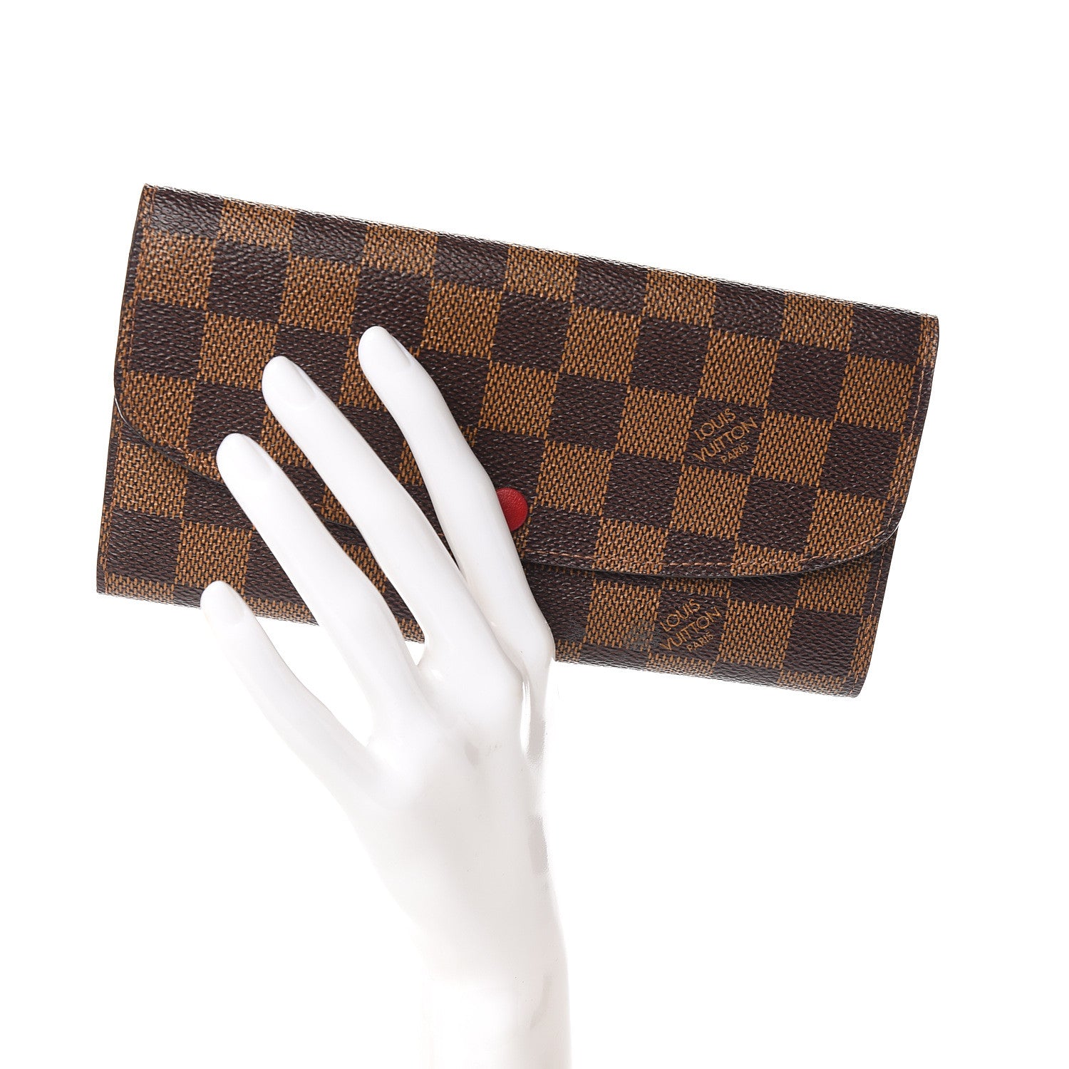 Louis Vuitton Damier Ebene Emilie Wallet Red 2 of 7
