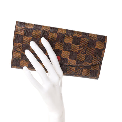 Louis Vuitton Damier Ebene Emilie Wallet Red 2 of 7
