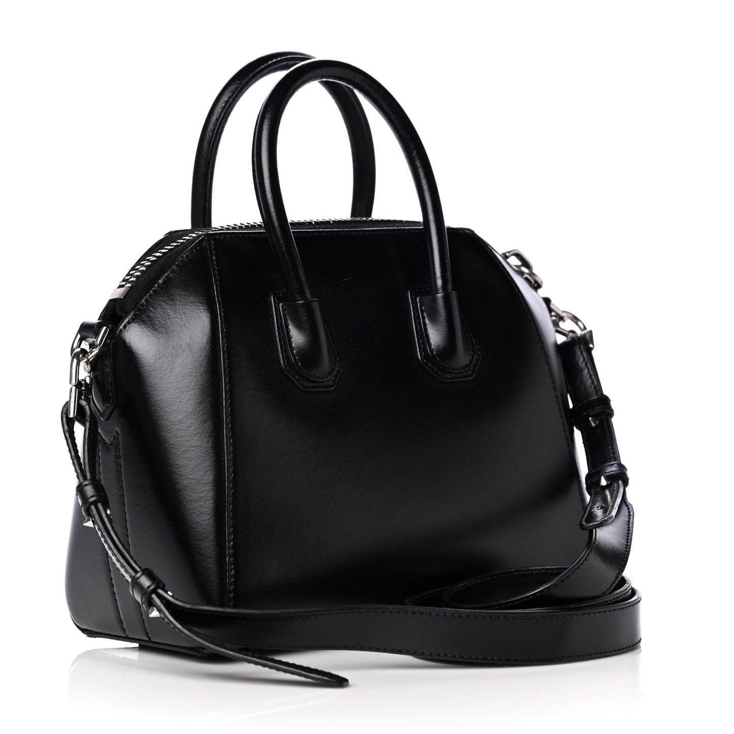 Shiny Lord Calfskin Mini Antigona Black