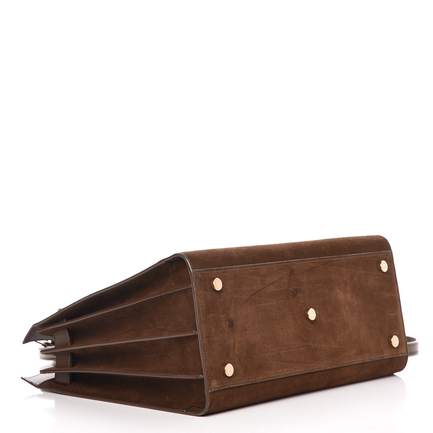 Suede Calfskin Small Sac De Jour Military Brown