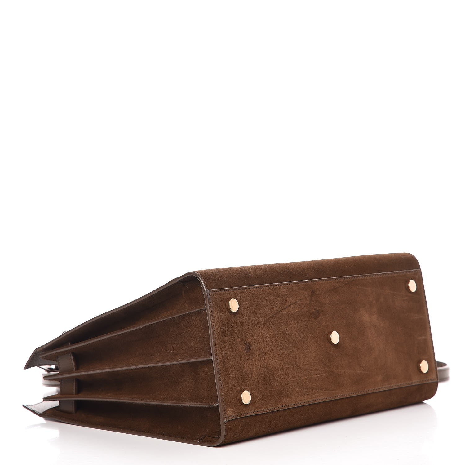 Saint Laurent Suede Calfskin Small Sac De Jour Military Brown 4 of 11