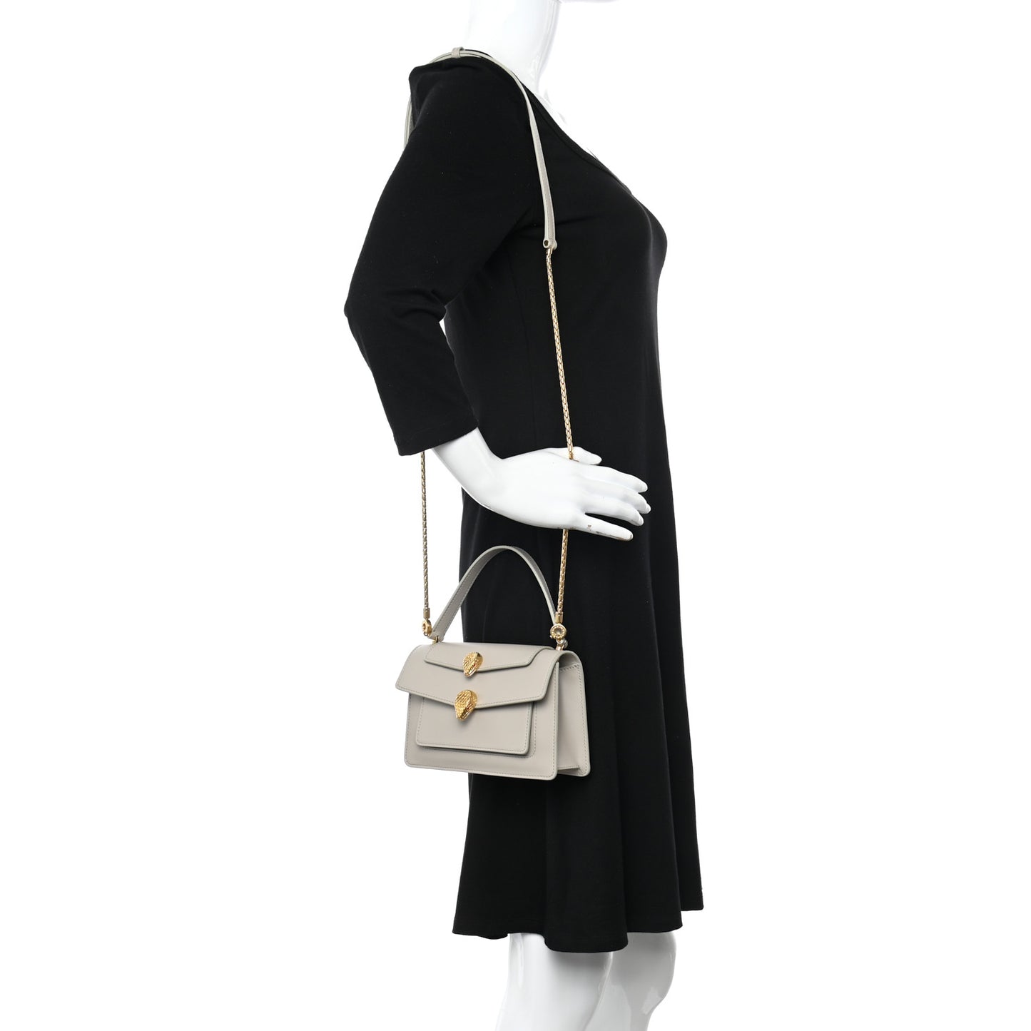 x ALEXANDER WANG Calfskin Serpenti Top Handle Belt Bag Grey