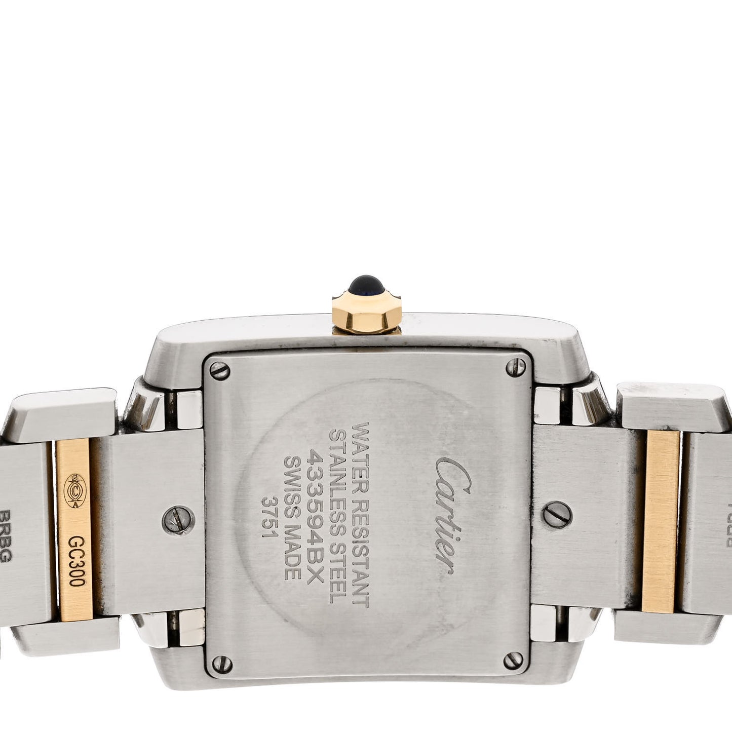 Stainless Steel 18K Yellow Gold 25mm Tank Francaise Quartz Watch