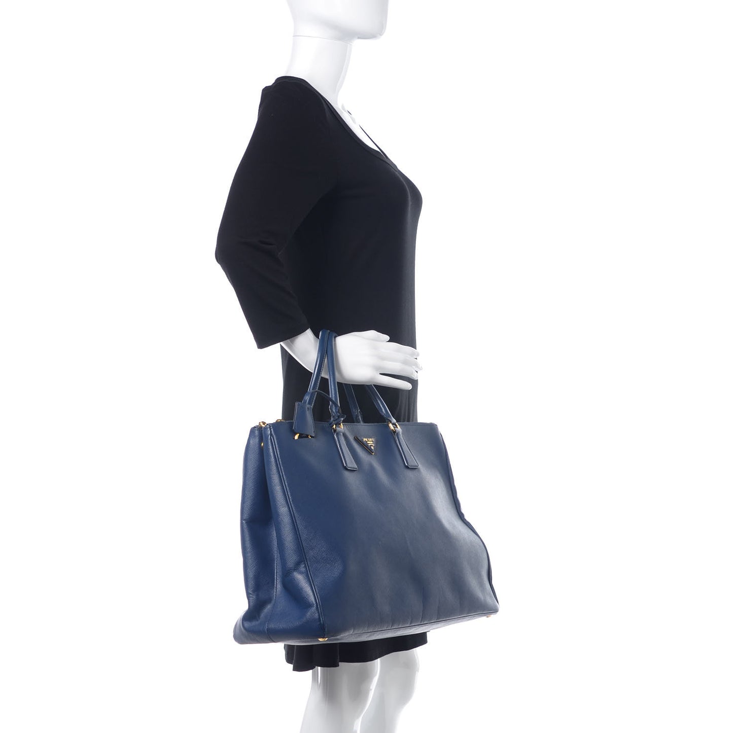 Saffiano Lux Extra Large Galleria Double Zip Tote Bluette