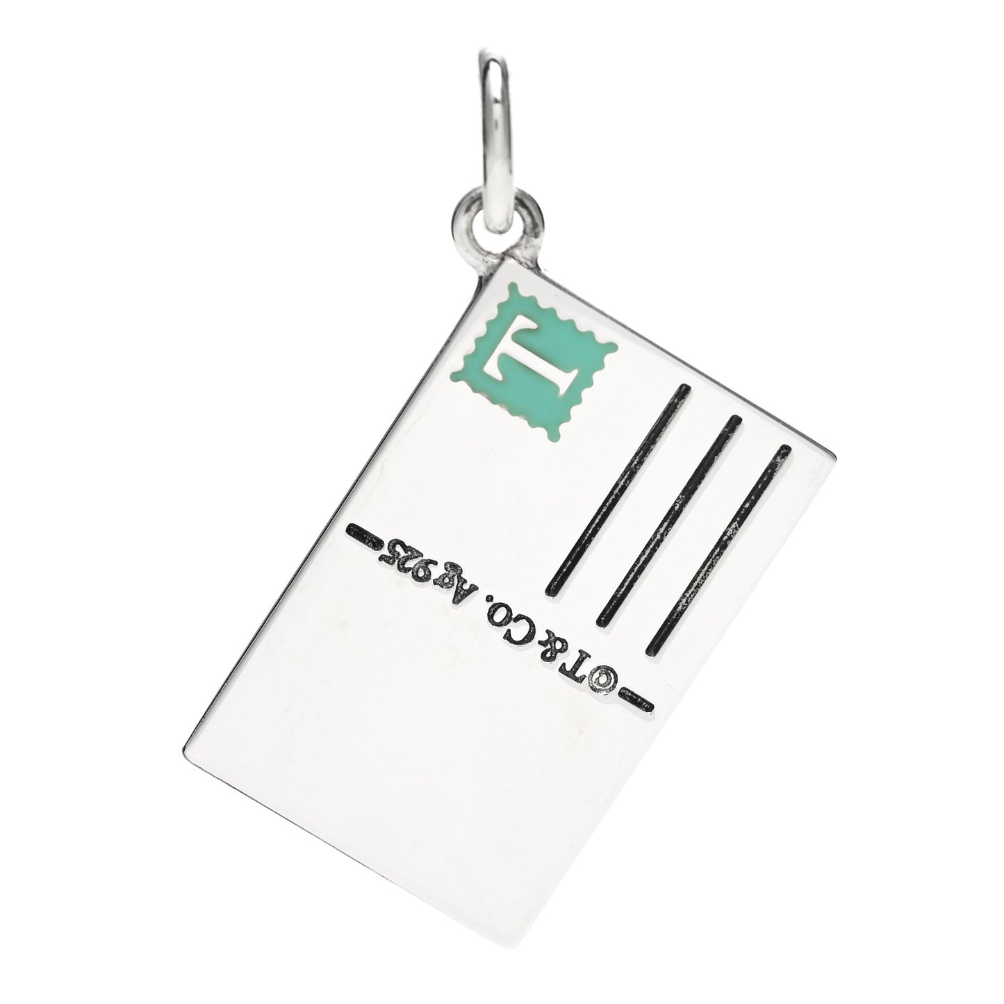 Sterling Silver Enamel London Postcard Charm Blue