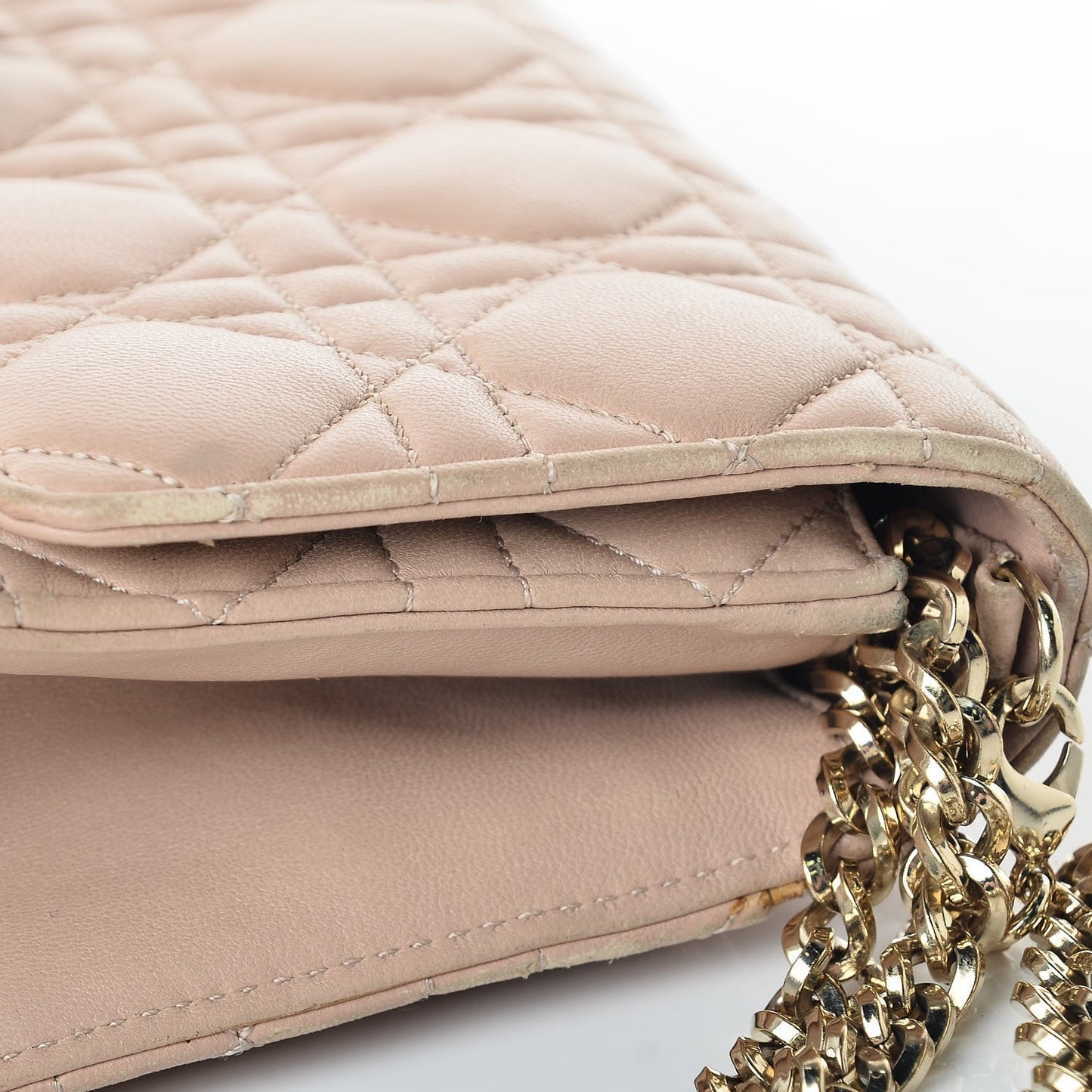 Lambskin Cannage Miss Dior Promenade Pouch Beige