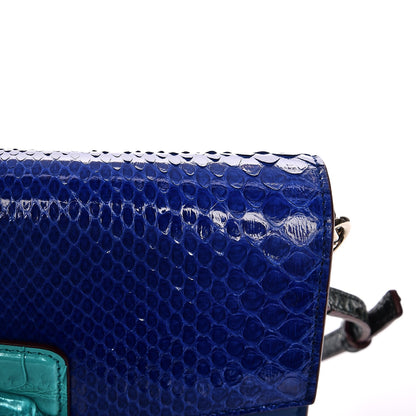 Dolce & Gabbana Python Calfskin Lucia Satchel Blue 8 of 8