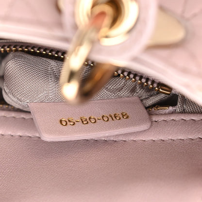 Christian Dior Metallic Lambskin Cannage Mini Lady Dior Lotus 7 of 15