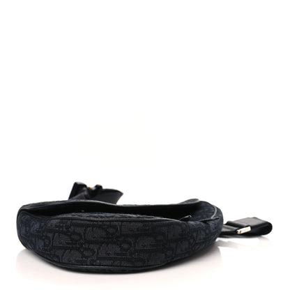 Christian Dior Oblique Mens Saddle Bag Black Blue 4 of 9