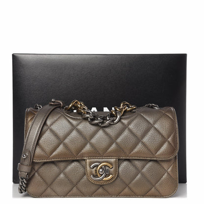 Chanel Metallic Goatskin Perfect Edge Medium Flap Gold Silver 8 of 8