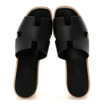 Hermes Calfskin Cork Eze 30 Sandals 35 Black 2 of 10