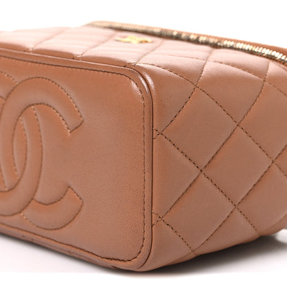 Chanel Lambskin Quilted Pearl Crush Small Vanity Case With Chain Brown 10 of 12