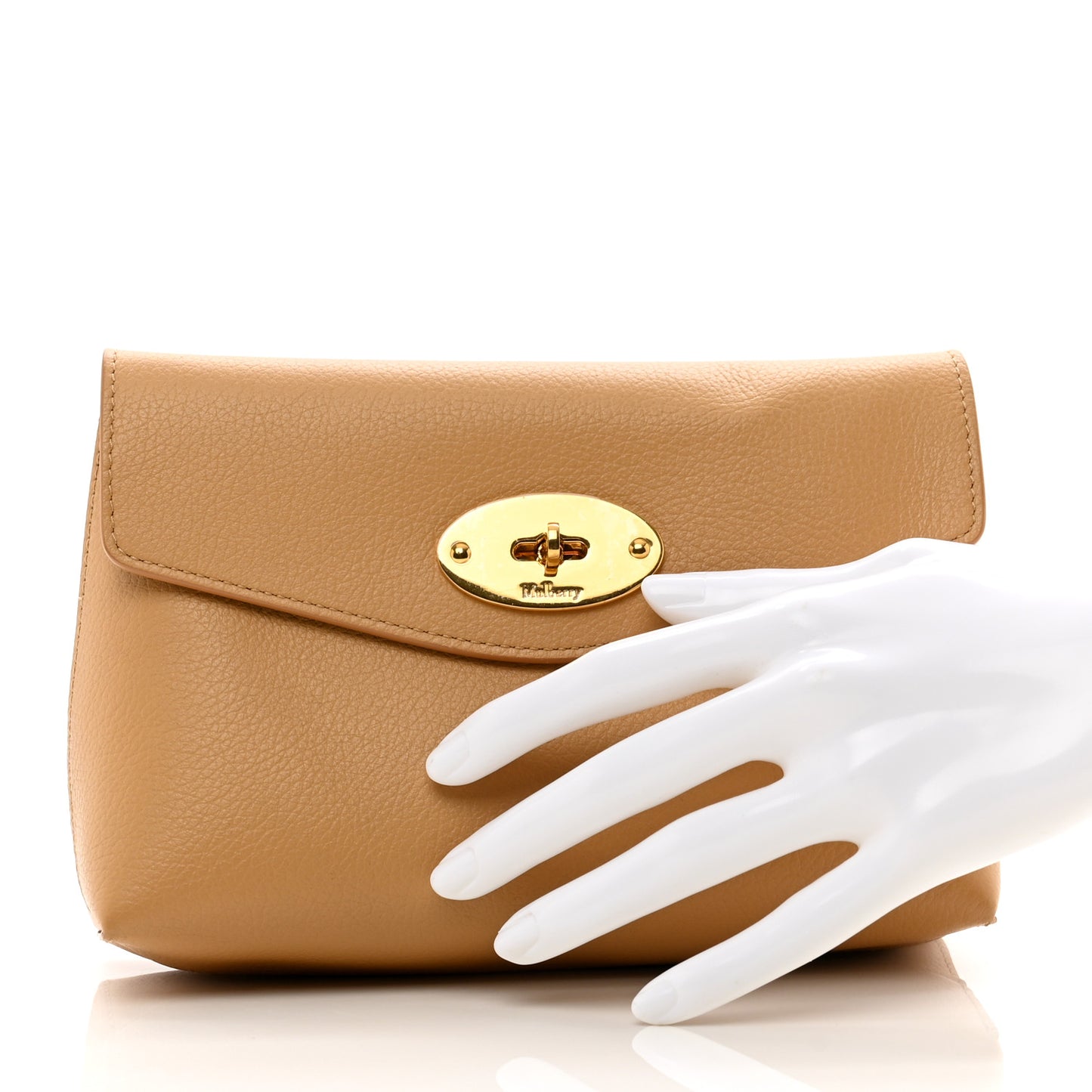Small Classic Grain Darley Cosmetic Pouch Dark Golden Yellow