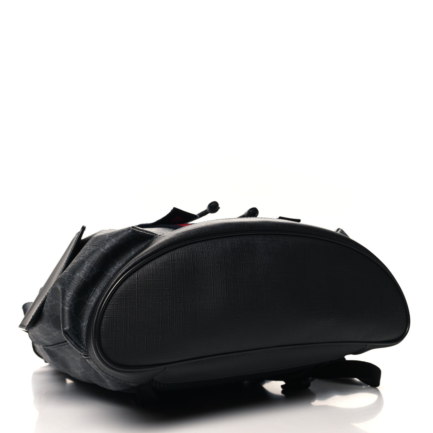 Soft GG Supreme Monogram Calfskin Web Double Buckle Backpack Black