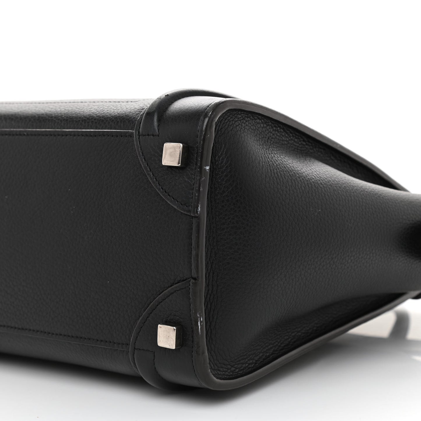 Drummed Calfskin Micro Luggage Black