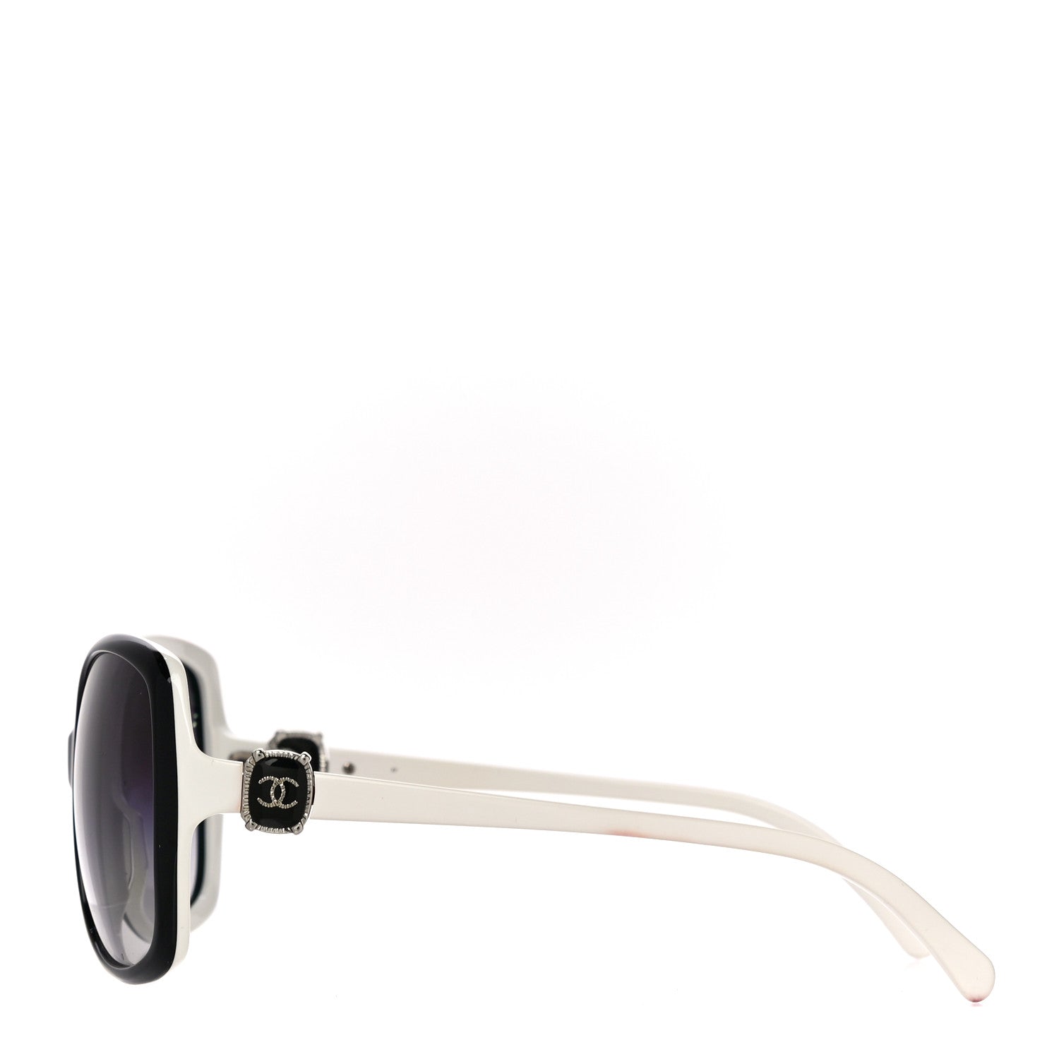 Chanel CC Sunglasses White Black 2 of 11