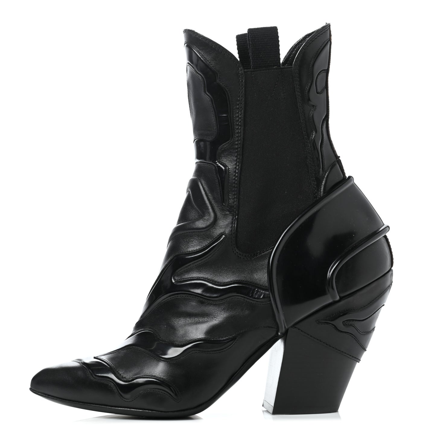 Patent Calfskin Monogram Fireball Ankle Boots 39 Black