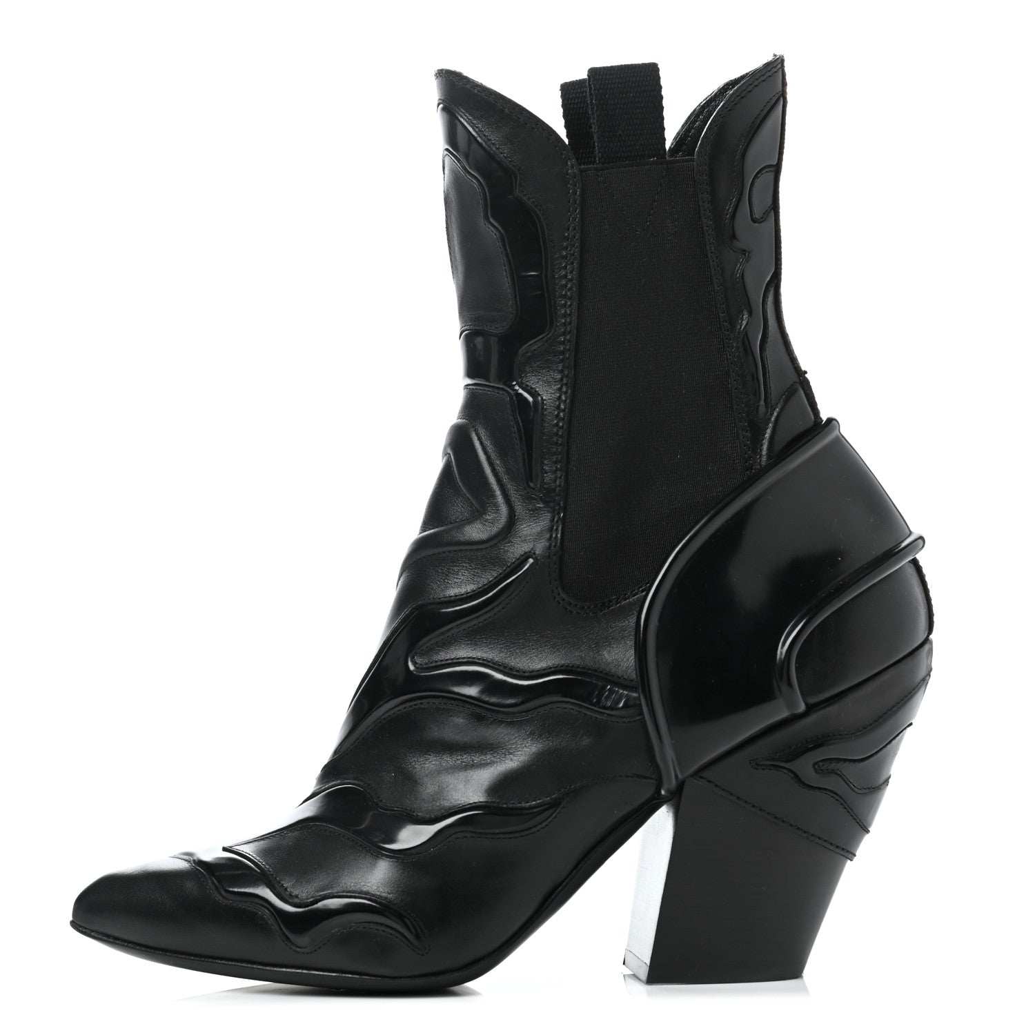 Louis Vuitton Patent Calfskin Monogram Fireball Ankle Boots 39 Black 1 of 12