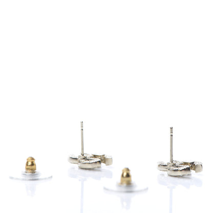 Chanel Crystal Timeless CC Earrings Light Gold 3 of 5