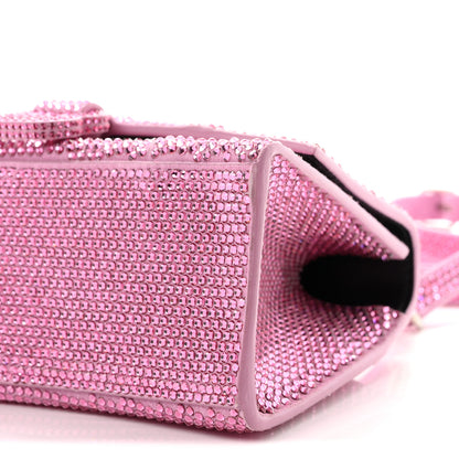 Balenciaga Strass Suede Hourglass Top Handle Bag XS Pink 10 of 12
