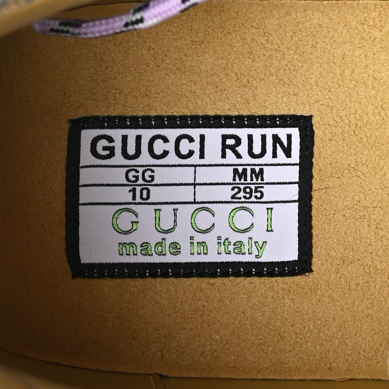 Gucci Ultralight Plume Calfskin Monogram Printed Mens Gucci Run Sneakers 10 Beige Blue 8 of 10