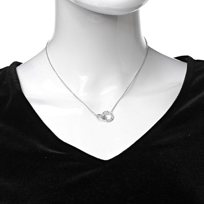 Cartier 18K White Gold Diamond Interlocking LOVE Paved Necklace 2 of 7