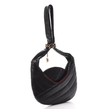 Chanel Calfskin Quilted Small Chain Evening Bag Black 3 of 7