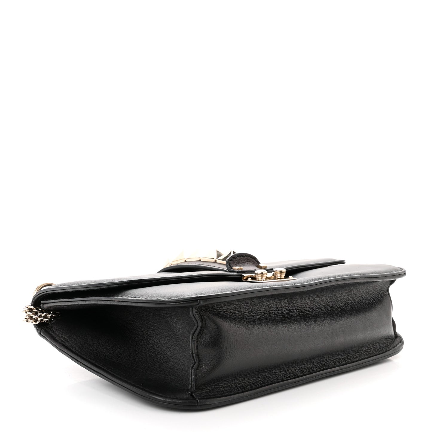 Vitello Medium Glam Lock Rockstud Flap Black