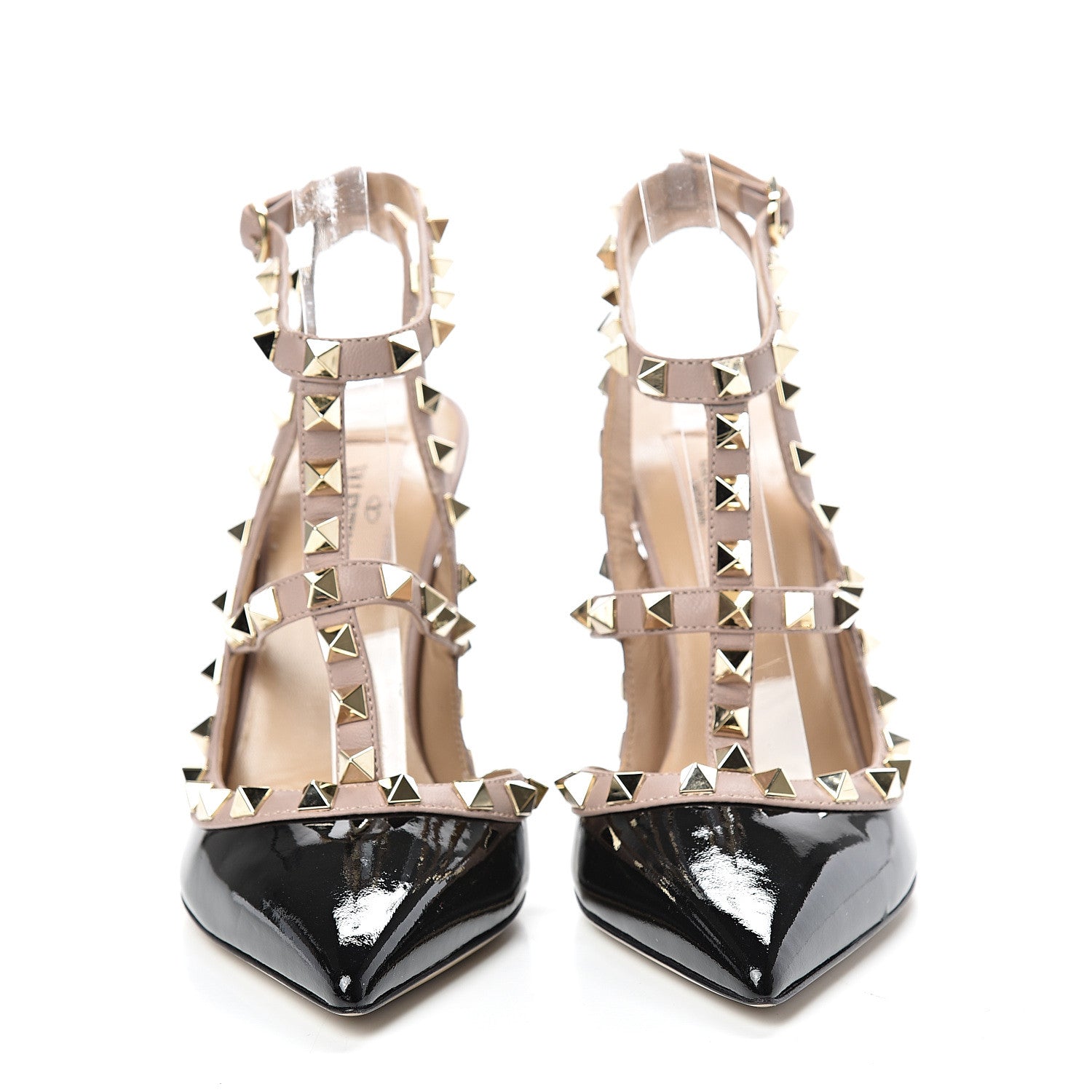 Valentino Garavani Patent Nappa Rockstud Ankle Strap 100mm Pumps 35.5 Black Poudre 2 of 10