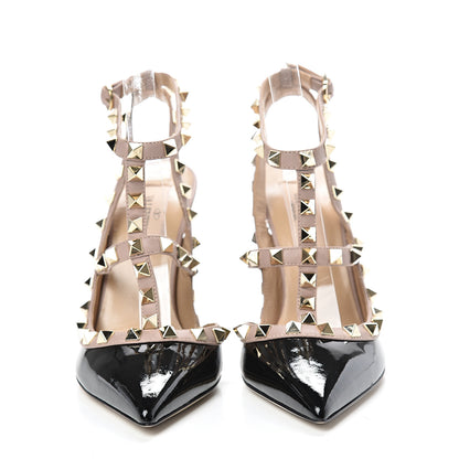 Valentino Garavani Patent Nappa Rockstud Ankle Strap 100mm Pumps 35.5 Black Poudre 2 of 10