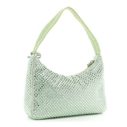 Prada Satin Crystal Mini Re-Edition 2000 Bag Acqua 3 of 8
