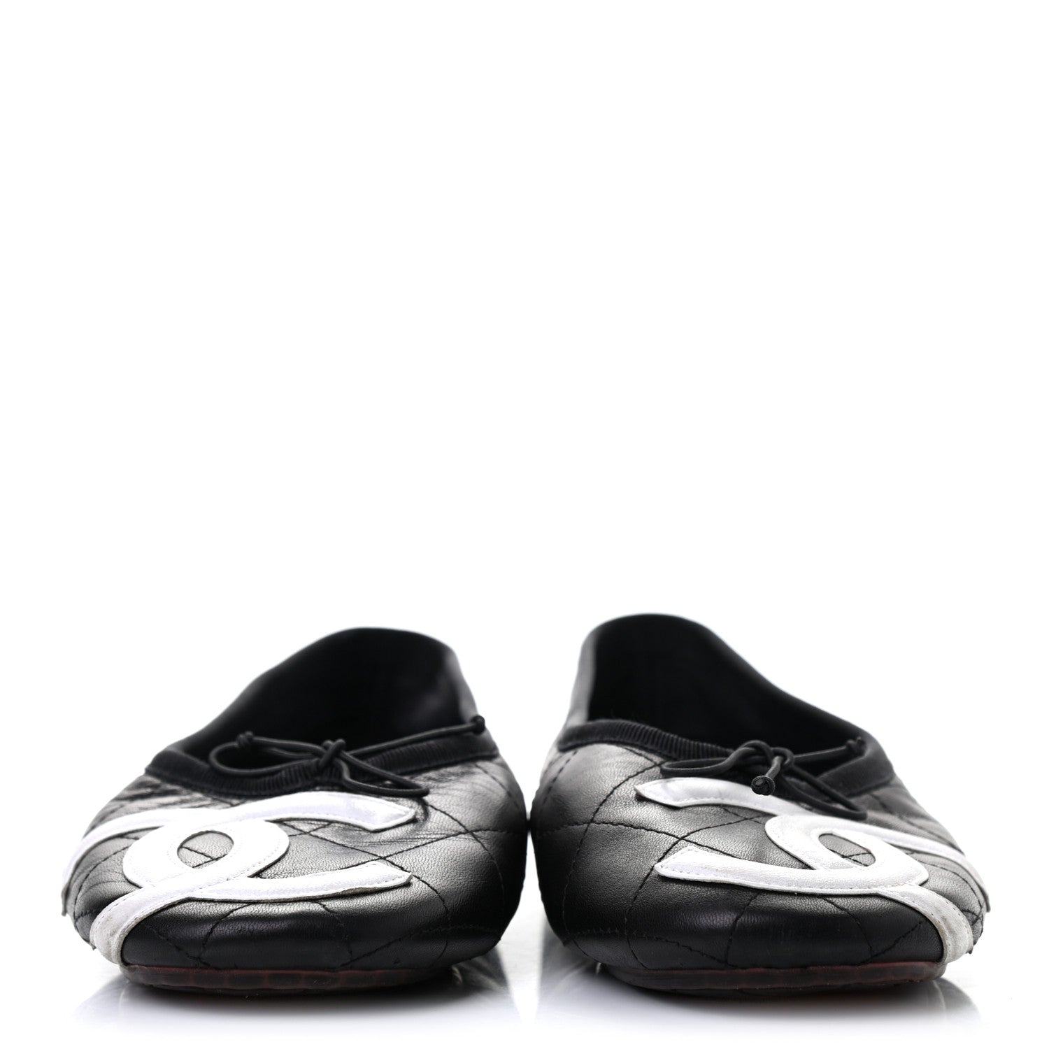 Chanel Lambskin Quilted Cambon Ballerina Flats 38 Black 2 of 8