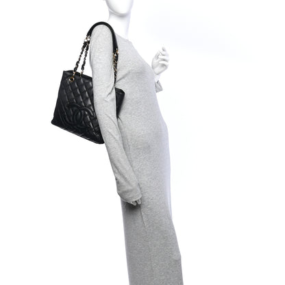 Chanel Caviar Quilted Petit Shopping Tote PST Black 2 of 11
