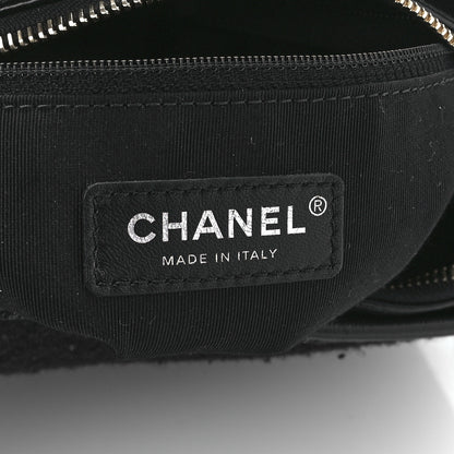 Chanel Calfskin Wool Embroidered Paris Hamburg Medium Gabrielle Hobo Dark Navy Blue 6 of 11