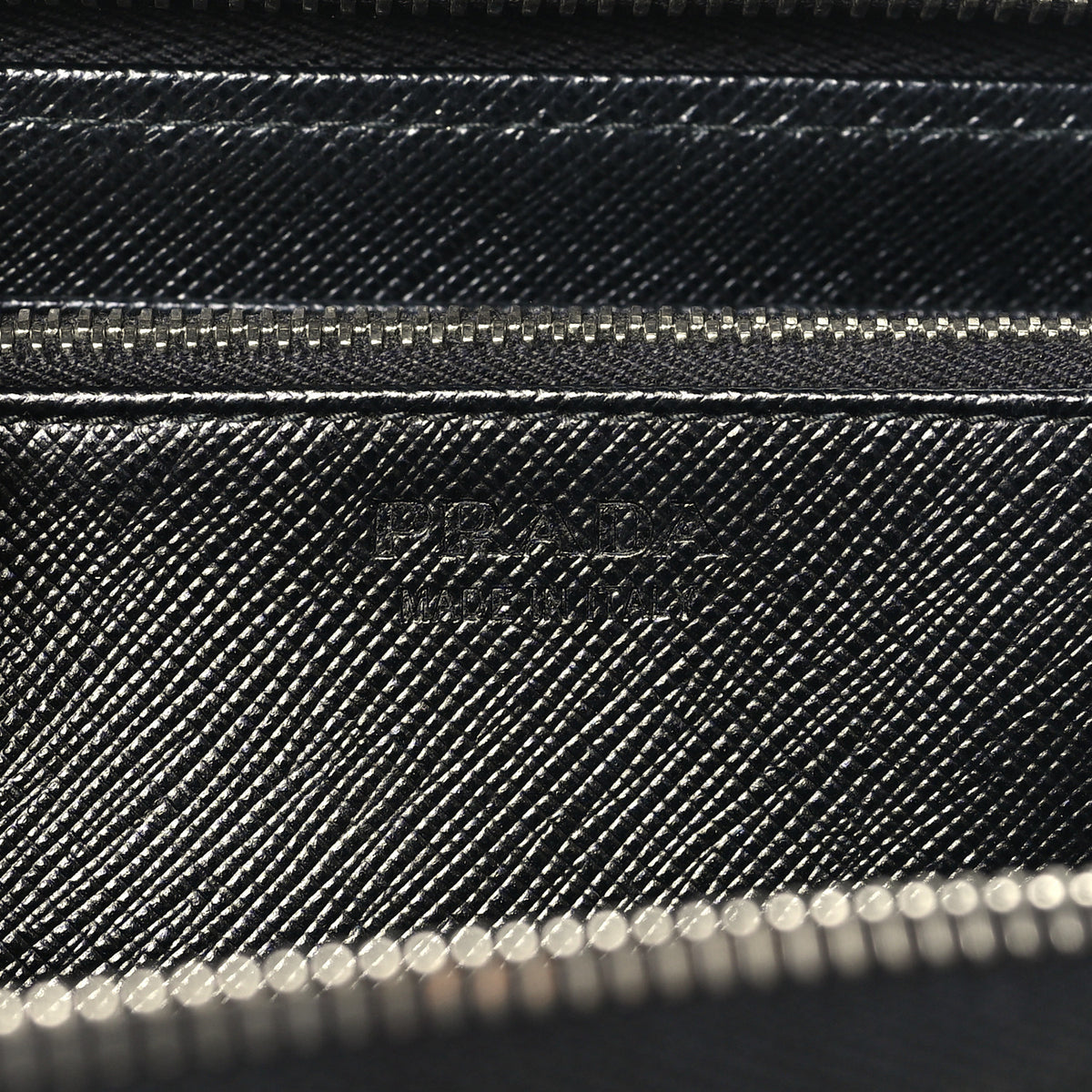 Prada Saffiano Triangle Zip Wallet Black 10 of 14