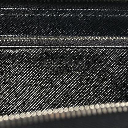 Prada Saffiano Triangle Zip Wallet Black 10 of 14