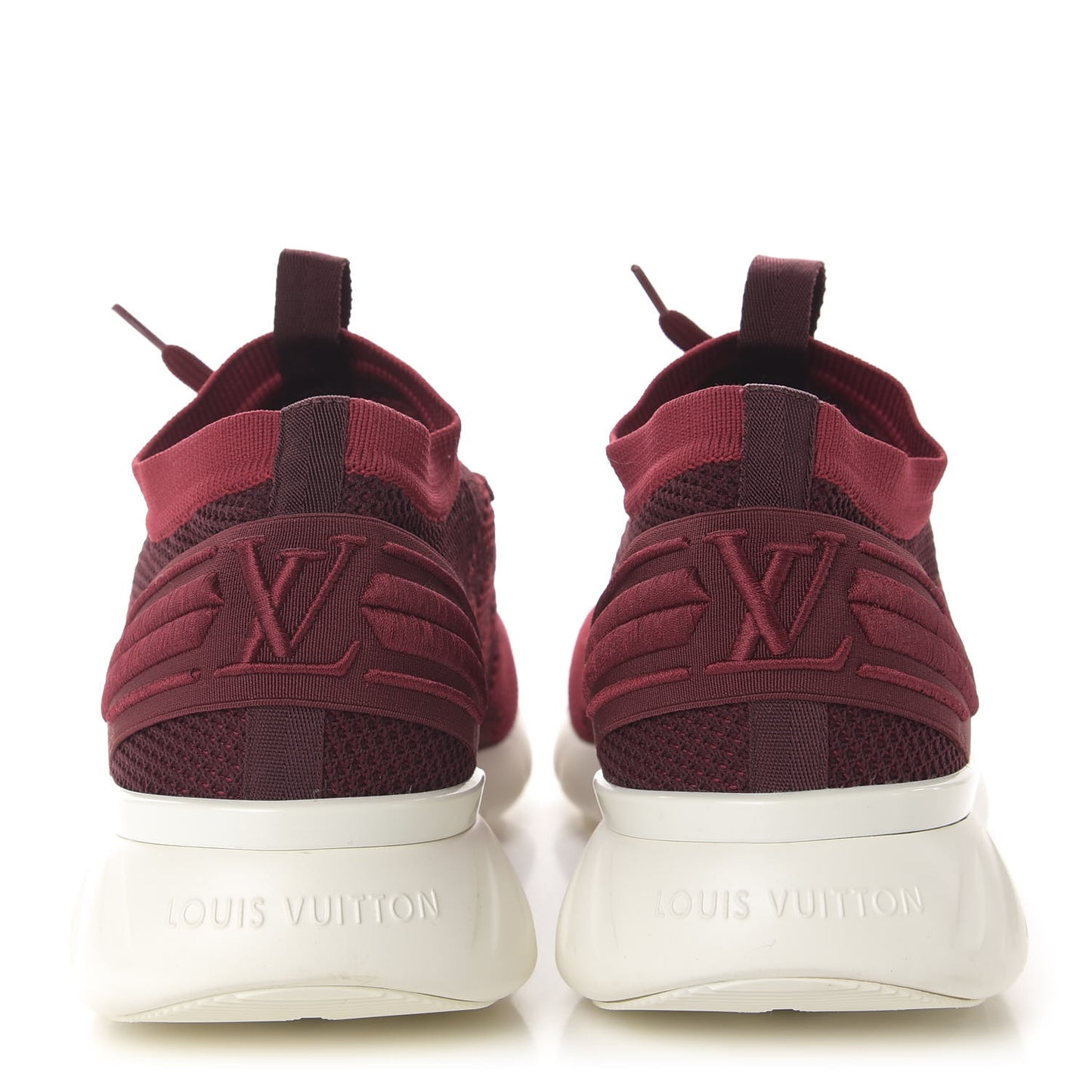 Knit Damier Fastlane Sneakers 8.5 Burgundy Red