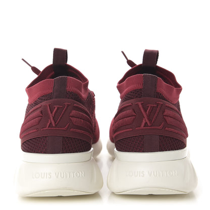 Louis Vuitton Knit Damier Fastlane Sneakers 8.5 Burgundy Red 5 of 8
