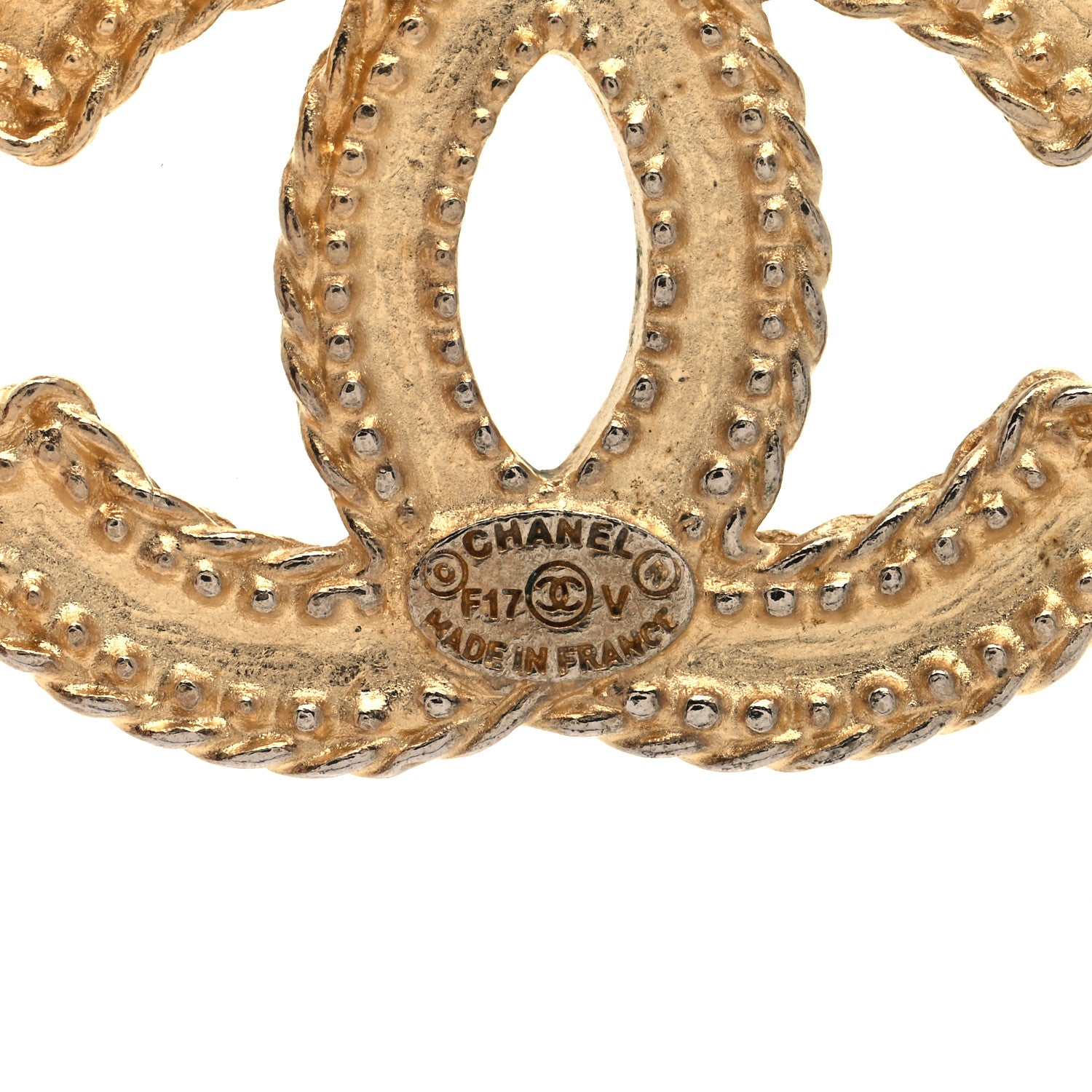 Chanel CC Drop Earrings Matte Gold 4 of 5