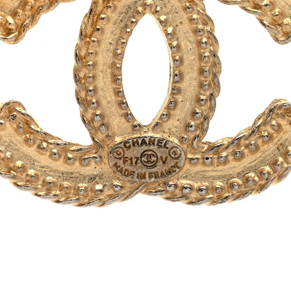 Chanel CC Drop Earrings Matte Gold 4 of 5