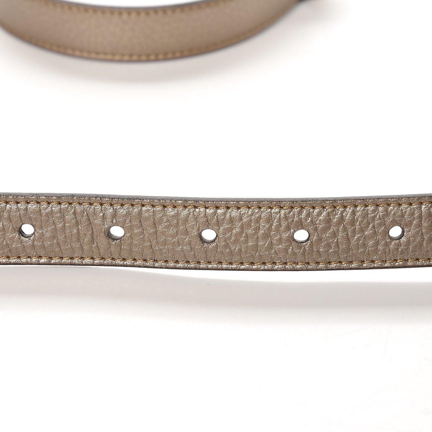 Metallic Calfskin Crystal Interlocking G Belt 110 44 Golden Beige