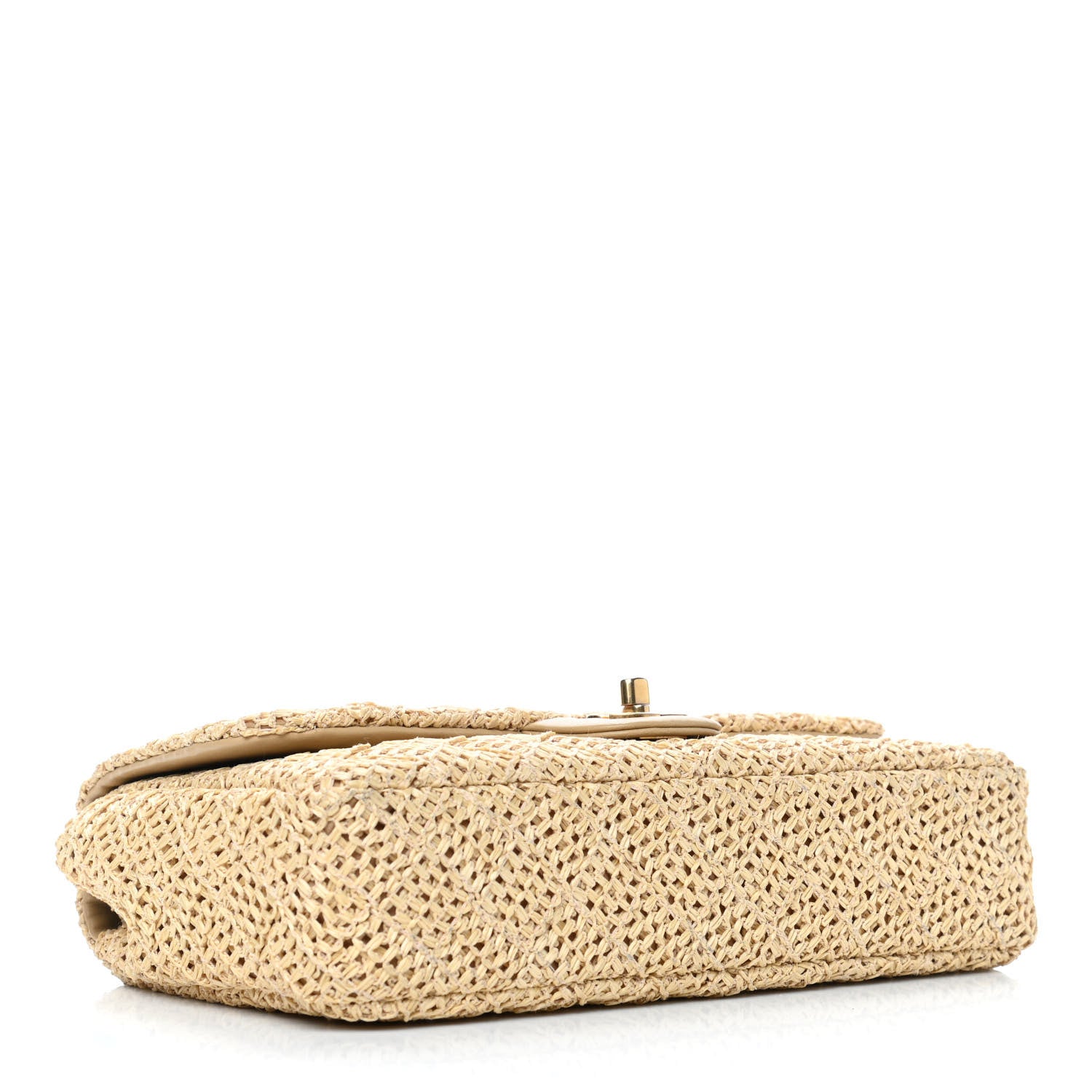 Chanel Raffia Crochet Medium Single Flap Bag Beige 3 of 4